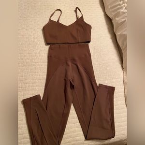 aerie Brown Bralette and High-Rise Leggings Set